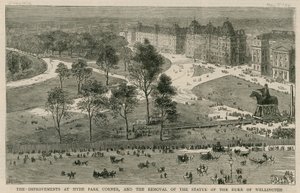 A Hyde Park Corner fejlesztései és Wellington hercege szobrának eltávolítása alkotó: English School