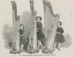 A fiatalkorú hárfások - Adolphus, Ernest és Fanny Lockwood alkotó: English School