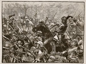 Schwarz és németei utolsó standja, illusztráció a Cassells Illustrated History of Englandből (szépia fotó) alkotó: English School