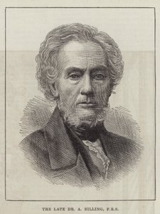 A néhai Dr A Billing, FRS (metszet) alkotó: English School