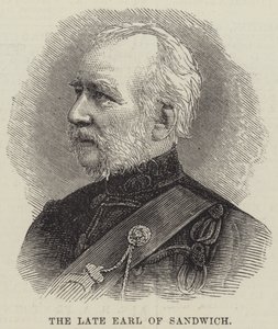 Der verstorbene Earl of Sandwich (Gravur)