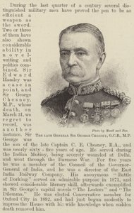 A néhai Sir George Chesney tábornok, GCB, képviselő (metszet) alkotó: English School