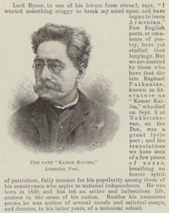 A néhai "Kamar Katiba", örmény költő (metszet) alkotó: English School