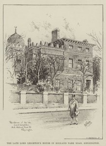 A néhai Lord Leighton háza a Holland Park Roadon, Kensington (metszet) alkotó: English School