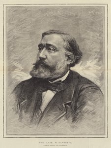 A néhai M Gambetta, francia szónok és államférfi (metszet) alkotó: English School
