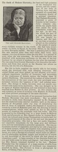 A néhai Madame Blavatsky (metszet) alkotó: English School