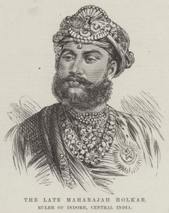 A néhai maharadzsa Holkar, Indore uralkodója, Közép-India (metszet) alkotó: English School