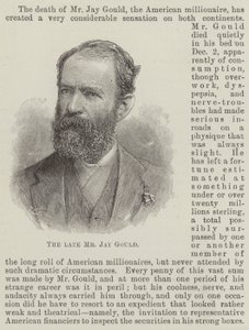 A néhai Jay Gould (metszet) alkotó: English School