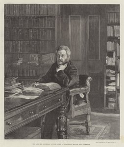 A néhai Spurgeon úr Westwood-i tanulmányában, Beulah Hill, Norwood (metszet) alkotó: English School