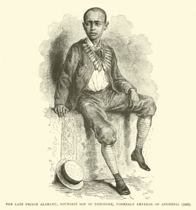 A néhai Alamayu herceg, Theodore legfiatalabb fia, aki korábban Abesszínia császára volt, 1868 alkotó: English School