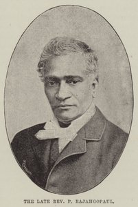 A néhai P Rajahgopaul tiszteletes (metszet) alkotó: English School