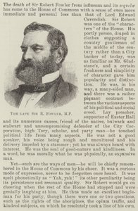 A néhai Sir R Fowler képviselő (metszet) alkotó: English School