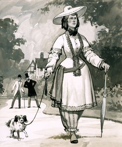 A bloomert viselő hölgyek közép-viktoriánus divatját egy Mrs. Bloomer találta ki alkotó: English School