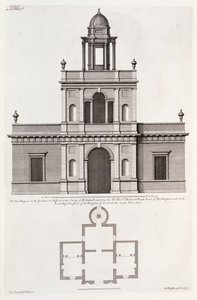 Az új „Bagnio” a Chiswick House kertjében, Colen Campbell „Vitruvius Britannicus vagy A brit építész” című művéből (metszet) alkotó: English School