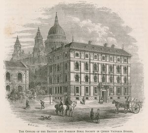 A Brit és Külföldi Bibliatársaság irodái a londoni Queen Victoria Street-ben alkotó: English School