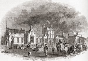 A régi bedfordi iskola, ahogyan a 19. század végén átépítették, a régi Angliából: A Pictorial Museum, pub. 1847 alkotó: English School