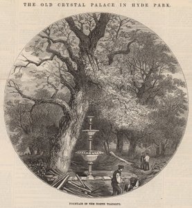 A régi Crystal Palace a Hyde Parkban: szökőkút az északi kereszthajóban alkotó: English School