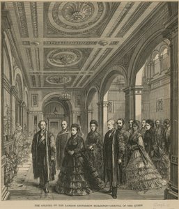 A Londoni Egyetem épületeinek megnyitása – a királynő érkezése alkotó: English School