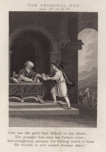 A tékozló fiú, Lukács XV, ver 11, 32 (metszet) alkotó: English School