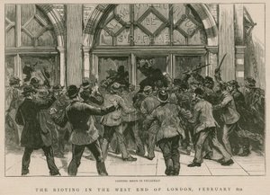 Zavargások a londoni West Enden, 1886. február 8.: Boltok kifosztása Piccadillyben alkotó: English School