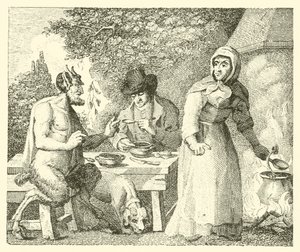 A szatír és az utazó (metszet) alkotó: English School