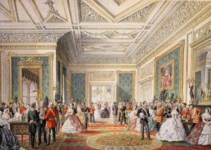 A házassági igazoló okirat aláírása VII. Edward és a dán Alexandra házasságának emlékművéből, pub. 1864 alkotó: English School