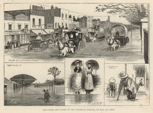 A vihar és árvíz London északi részén a 17. inst. alkotó: English School