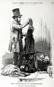 A régi ruhák edény- és edénycseréjének utcai eladója, 1840 körül alkotó: English School