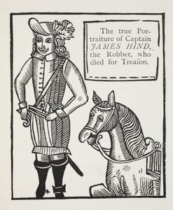 James Hind kapitány, a rabló igazi portréja, aki az árulásban halt meg, illusztráció a Chap-books of the Eightenth Century-ből, John Ashton, pub. 1882 alkotó: English School