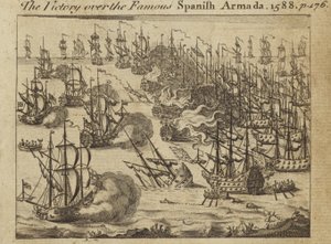 A híres spanyol Armada felett aratott győzelem, 1588 alkotó: English School