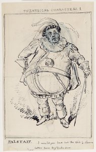 Színházi karakterek 1: Falstaff, 1825 körül (toll és tinta papíron) alkotó: English School