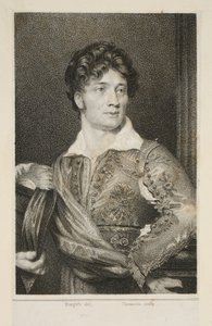 Thomas Simpson Cooke Don Carlos szerepében Linley "The Duenna" című kocsmájában. 1818 (foltos metszet) alkotó: English School