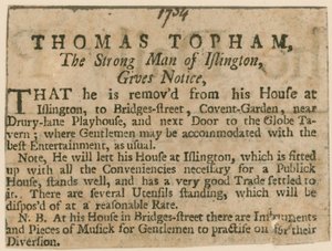 Thomas Topham, Islington erős embere alkotó: English School