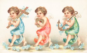 Három kerub egy sorban alkotó: English School