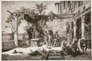 Tiberius Capreae-ben (litográfia) alkotó: English School