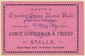 Jegy a Gattis Charing Cross Music Hallba alkotó: English School