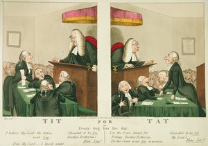 Tit for Tat, avagy minden kutyának megvan a napja, kiadó: Thomas McLean, London, 1827 alkotó: English School