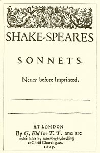 Shakespeare szonettek címlapja, 1609 alkotó: English School