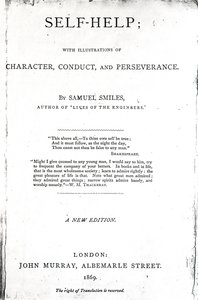 Címlap az önsegítéshez; Samuel Smiles karakterének, magatartásának és kitartásának illusztrációival, 1869-ben (nyomtatott papír) alkotó: English School
