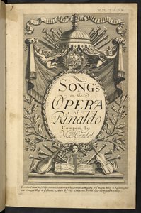 Friedrich Händel „Songs in the Opera of Rinaldo” címlapja alkotó: English School