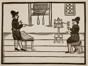 A két hírhedt próféta igaz beszéde címlapja, Richard Farnham, Weaver, White-Chapel és John Bull, Weaver, Saint Botolphs, Algate, T.H 1636 (szépia fotó) alkotó: English School