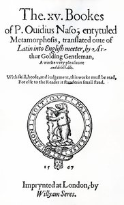P. Ovidius Naso Metamorphosis című XV. könyvének címlapja alkotó: English School