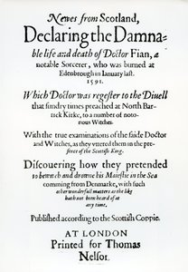 Címlap Hírek Skóciából, Dr. Fian átkozott életének és halálának kinyilvánítása, 1591 alkotó: English School