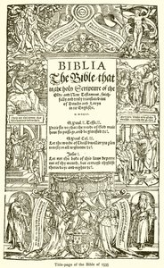 Az 1535. évi Biblia címlapja alkotó: English School