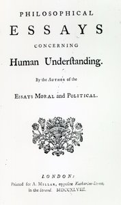 David Hume filozófiai esszéi az emberi megértésről címlapja, 1748 (nyomtatott) alkotó: English School
