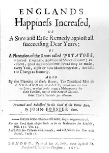 Címlap az 1664-ben kiadott, John Forster által megnövelt Englands Happiness Increased (nyomtatott papír) c. alkotó: English School