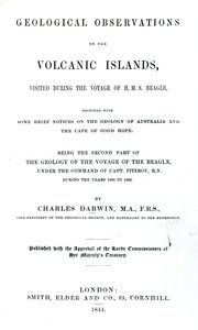 Címlap: Charles Darwin Geológiai megfigyelések a vulkáni szigeteken, 1844 (nyomtatott papír) alkotó: English School