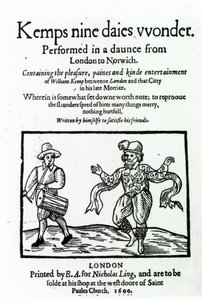 Az 1600-ban megjelent William Kemps Nine Days Wonder címlapja alkotó: English School
