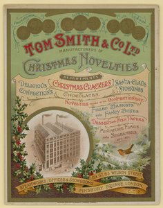 Tom Smith & Co Ltd, karácsonyi újdonságok, karácsonyi kekszek, brosúra borítója alkotó: English School
