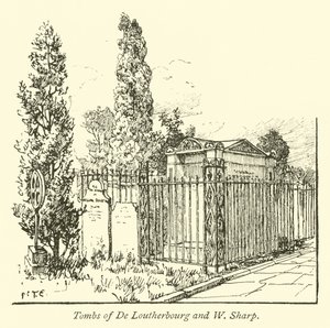 De Loutherbourg és W Sharp sírjai alkotó: English School